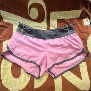 lululemon athletica Pink and Charcoal speed-up Athletic Shorts